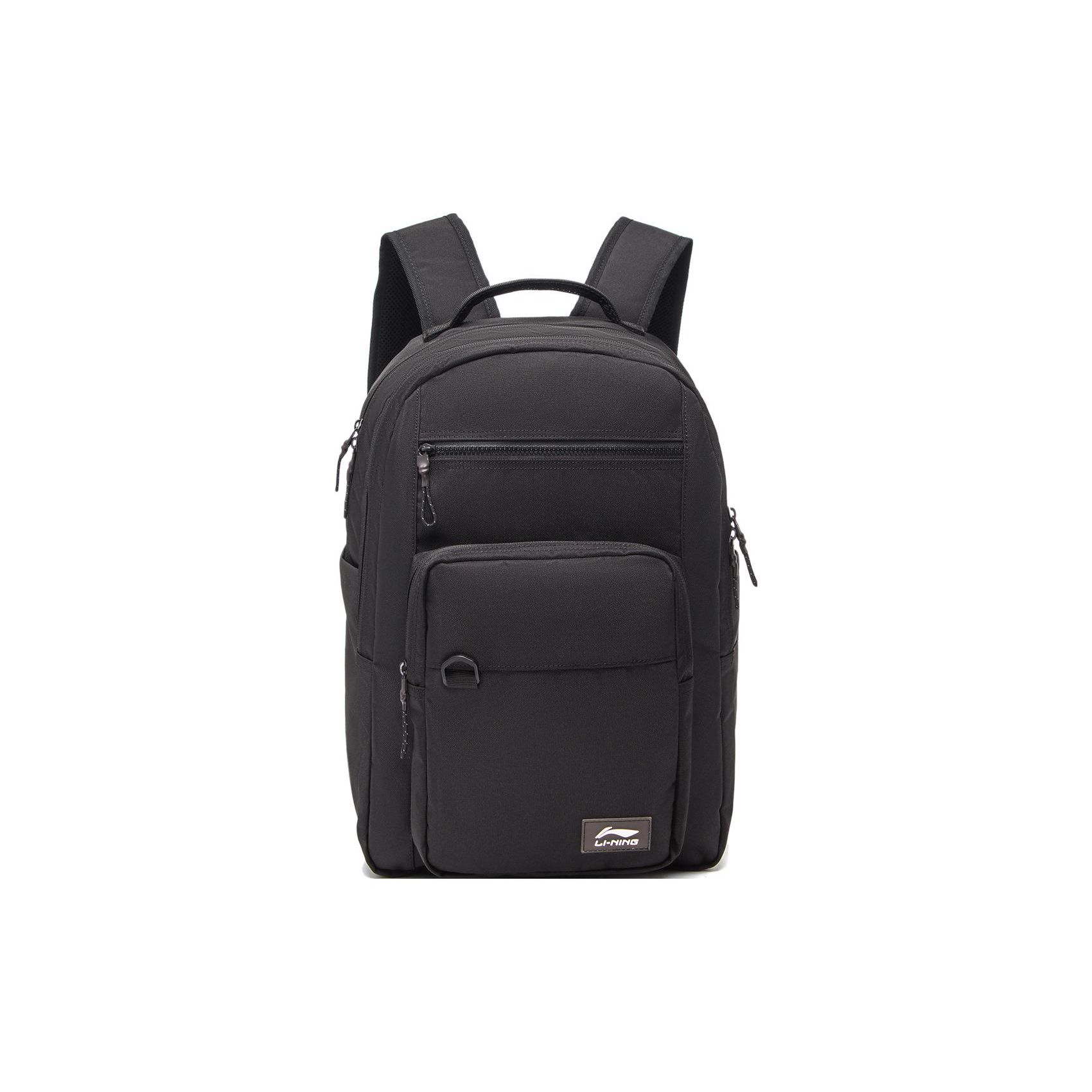 Li Ning Basketball Series Sports Fashion Zipper Backpack Unisex Backpack Black ABST167-1 Black