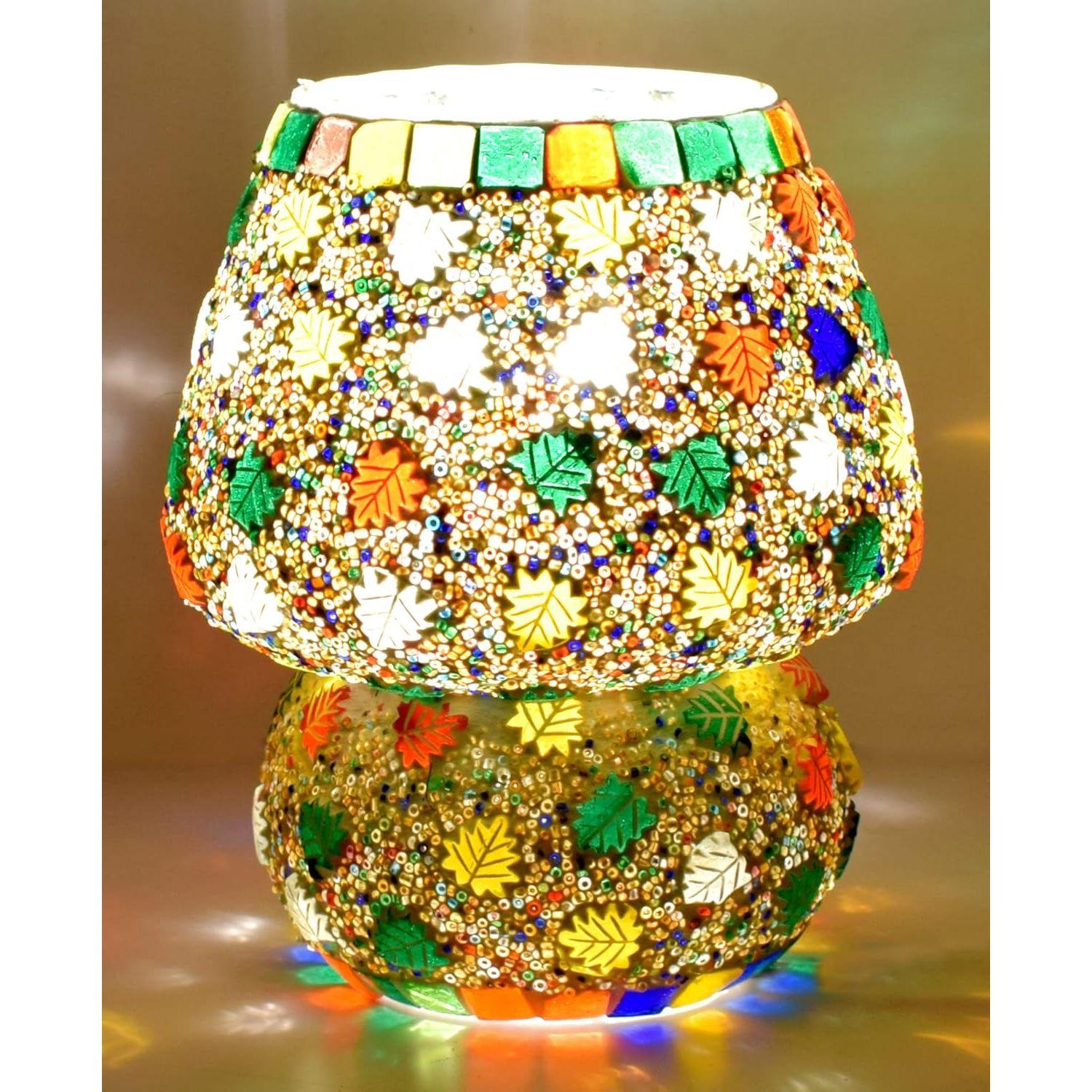 

Мозаичная стеклянная лампа в форме гриба для украшения дома/офиса/фестиваля (Лампа в комплект не входит) (Настольные лампы 17см)