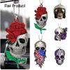Acrylic Flat Car Interior Hanging Ornament Rose Skull Halloween Party Decoration