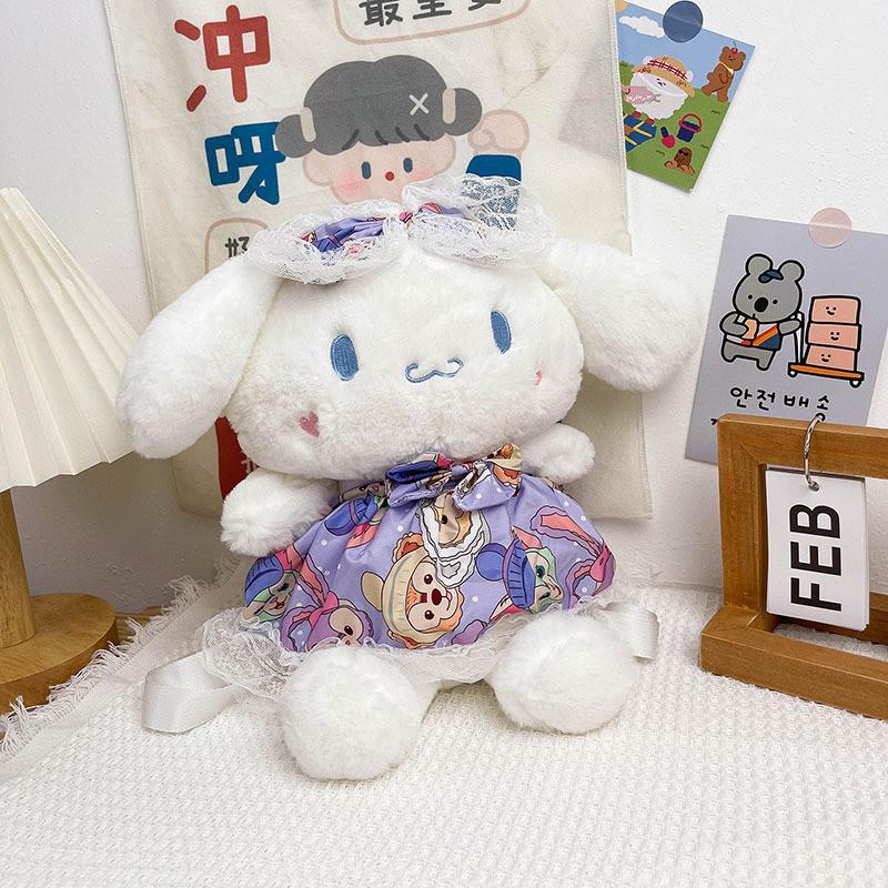 Plush Dog Backpack For Kids With Zipper Closure For School And Play