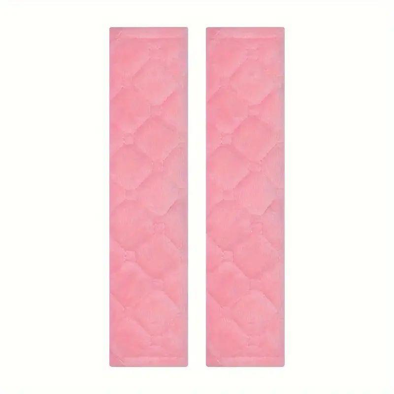 2Pcs Quilted Embroidered Plaid Refrigerator Handle Covers Plush Thickened Refrigerator Handle Dust Cover розовый