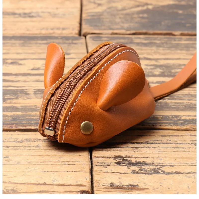 

Кошелек для монет, детские сумки для ключей, креативная симпатичная сумка для хранения мышек, трендовые карманы на молнии для мужчин и женщин, портативные кошельки коричневый