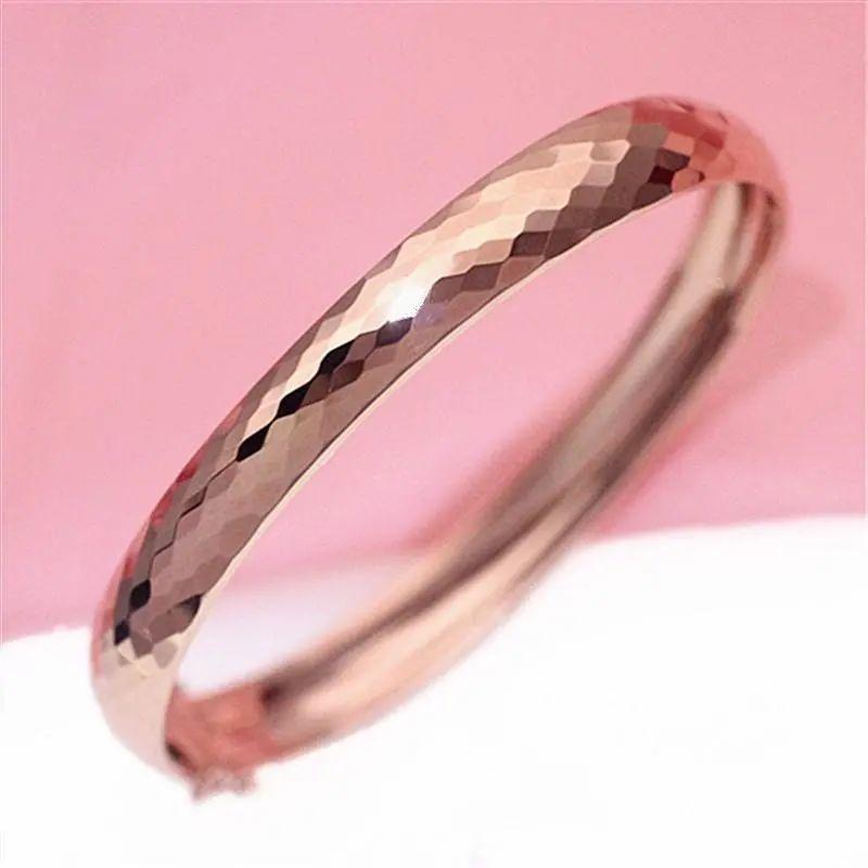 Zijin Trend Personality Versatile Temperament Color Gold Rose Gold Plated Laser Glossy Bracelet