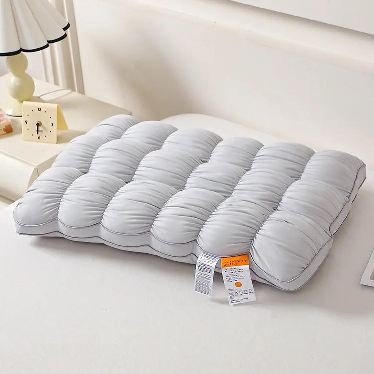 2025 new cloud bread pillow adult hotel soft pillow core machine washed high elastic feather velvet pillow core 48x74x15cm 1pcs 6146₽