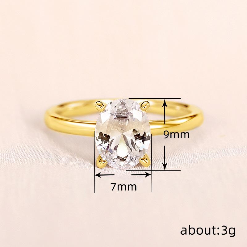 Super Flash Oval Zircon Ring Female, Simulated High-End Light Luxury Design Jewelry, Source
