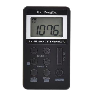 Portable Radio Igital  FM/AM Radio Receiver With LCD Isplay Rechargeable Battery& Earphone Radio+Lanyard for Elder