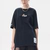 FILA Fusion x Jeremyville Collaboration Streetwear Skateboard Print Loose Fit Short Sleeve T-Shirt Unisex tops Deep-Black T11U139103FBK