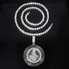 European and American New Rotatable St. Jude Alloy Pendant, Alloy Diamond-encrusted Personalized Hip-hop Style Necklace Jewelry