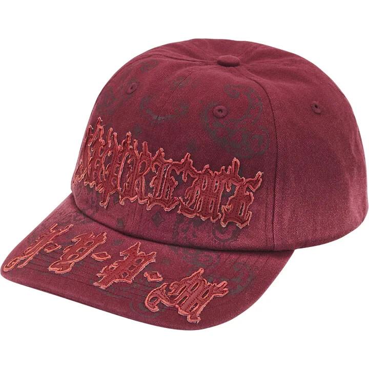 Supreme Leather Applique 6-Panel Red One-Size