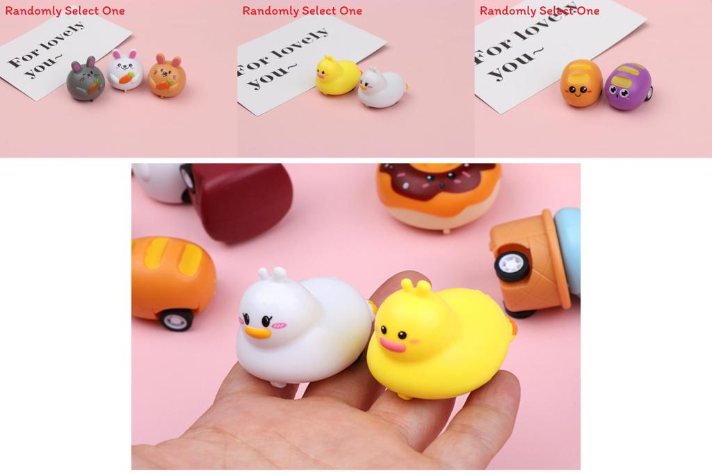Bread Doughnut Plastic Emoji Toy Car With Pullback Action For Kids Gift And Interactive Play