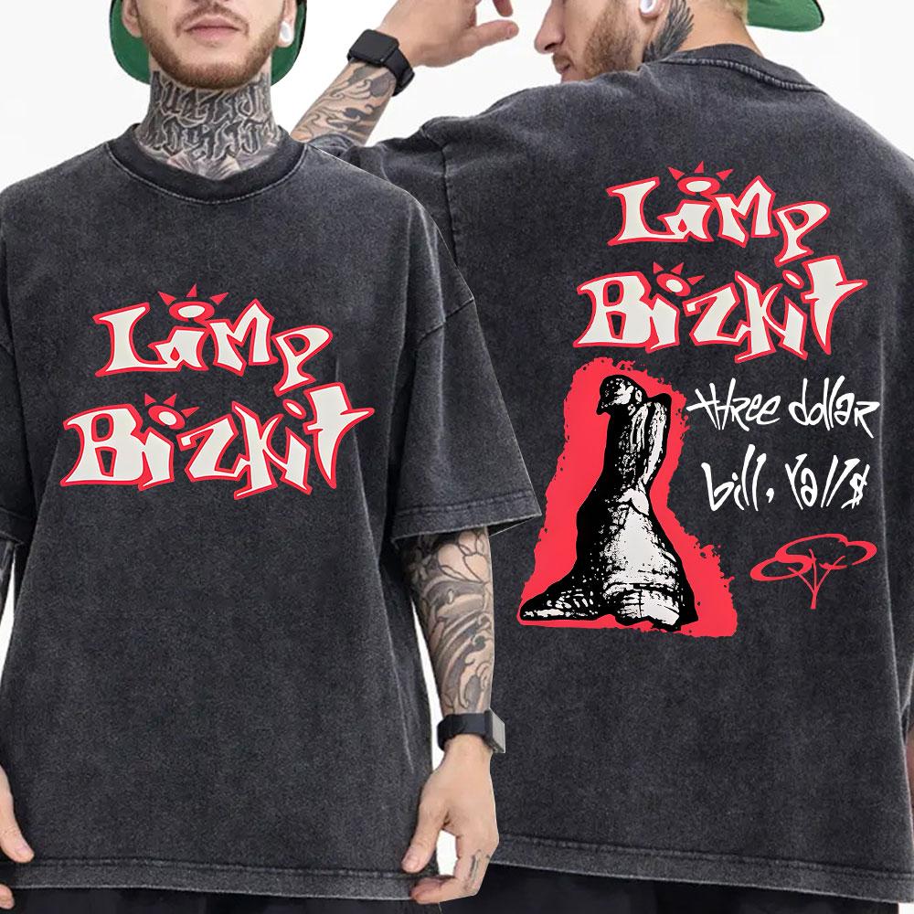 

Винтажная выстиранная футболка рок-группы Limp Bizkit Мужская Женская Одежда Мода Хип-хоп Готика Оверсайз Футболка с коротким рукавом Уличная одежда M