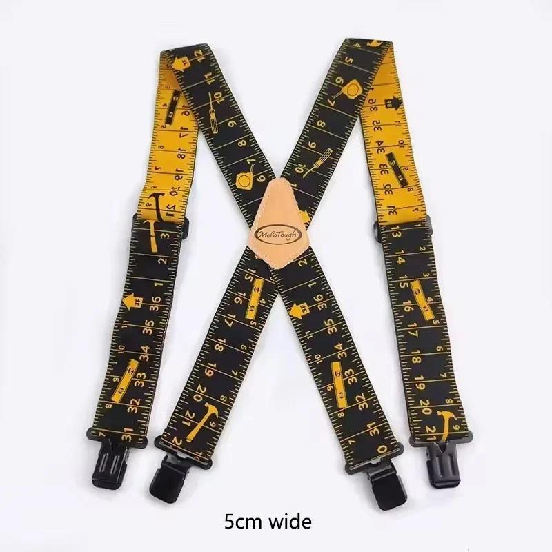 Heavy Duty Work Suspenders for Men X-Back Gripper Clasps Adjustable Strap Fully Elastic Adult Widen Men's Suspender