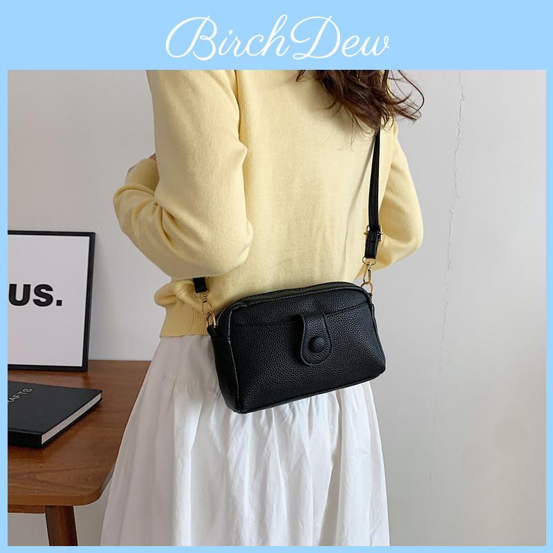 Candy Color Korean Style Soft Surface 2023 Fashion Winter Casual Solid Color Single Shoulder Crossbody Small Square Bag Women Black