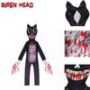 Siren Head Kid Black Cat Jumpsuit Cosplay Costume Bodysuit Halloween Party