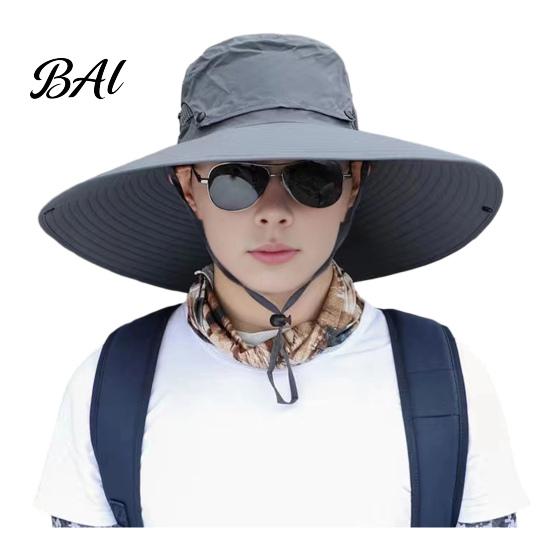 Windproof Hat for Riding Sun Men And Women, Breathable Wide Brim Fishing Outdoor Work Hat, UV Protection Cap Camping Hiking Gardening