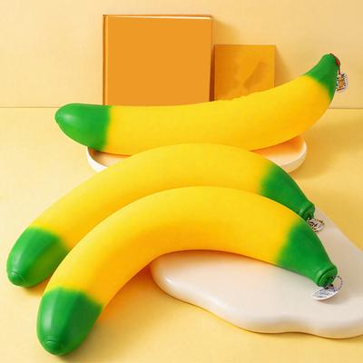 Banana Squeeze Toy Soft Rubber Stress Relief Toy Fun Pinch Sensory Toy Portable Fidget Toy Safe for Kids Adults Anxiety Relief Gift
