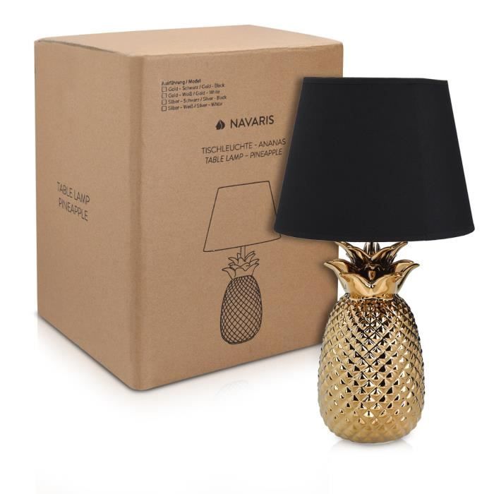 Navaris Lampe LED Forme Ananas - Lampe De Chevet Et Veilleuse Design 40 Cm En Forme d'Ananas - Lampe De Table Décorative Salon Chamb