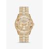 Oversized Brynn Pavé Gold-Tone Watch MK6789