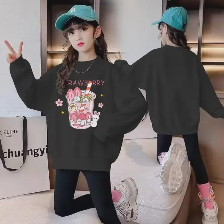 Dívčí mikina s potiskem v korejském stylu 2023 - stylový ležérní jarní/podzimní svetr