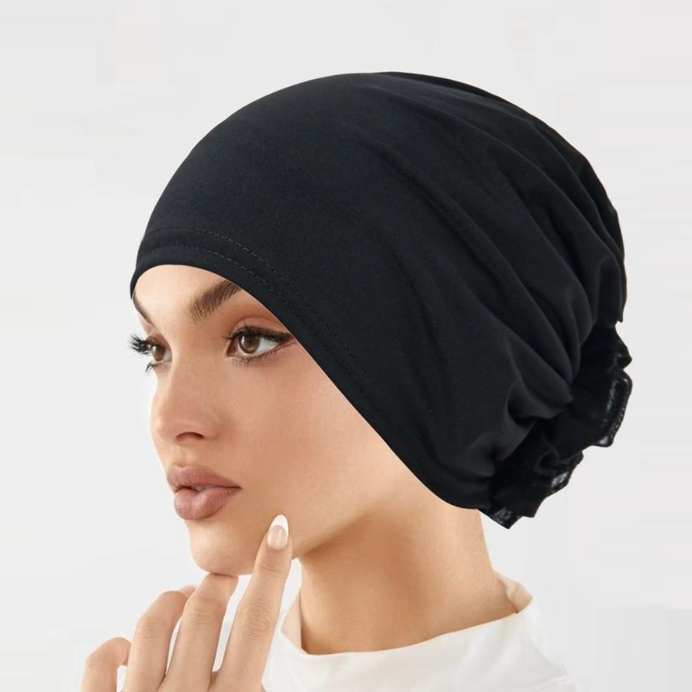 Wrap Style Flower Turban Hat Elastic Islamic Headband Fashion Hijab Caps  Hair Loss