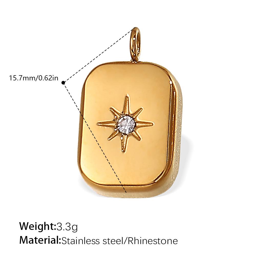 Sun Moon Stainless Steel Gold Plated Pendant Jewelry Versatile Pendant Necklace Women