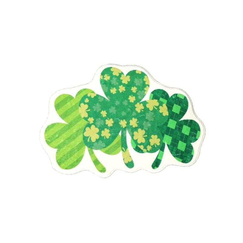 Patricks Day Front Porch Rugs Welcome Mat Lucky Clovers Door Mat Home Decor Bathroom Mat Door Carpet Indoor Outdoor Decor