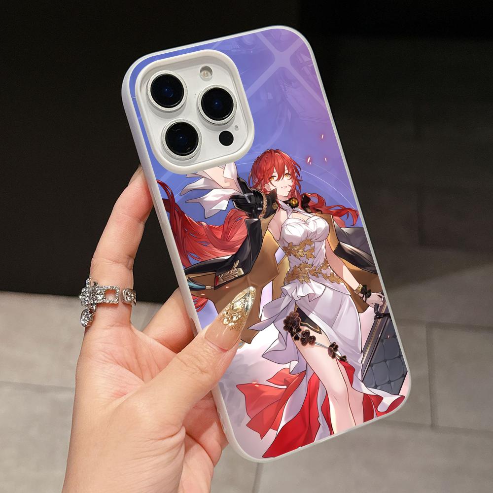 

HSR Himeko Jelly Double layer White Mobile Phone Case for iPhone 17 16 15 14 13 12 11 Air Pro Max Plus Protective iPhone17
