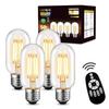 [New Arrival] LVWIT LED Bulb, E26 Base, 50W Equivalent, Stepless Dimming and Color Temperature Adjustment, Filament Bulb, Remote Control Included,