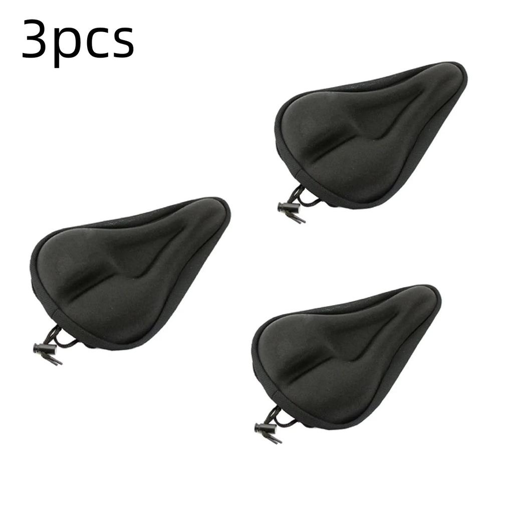 1/2/3pcs Bicycle Saddle 3D Seat Cover Padded Wide Gel Soft Pad Exercise Seat Cushion Wide Foam Mountain Bicycle Seat Cushion