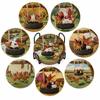 8-Piece Diamond Painting Coaster Kit for Adults, Pasture Diamond Art Coasters, Special Shape DIY Cup Mats for Desk Decor, Gift for Cat Lovers