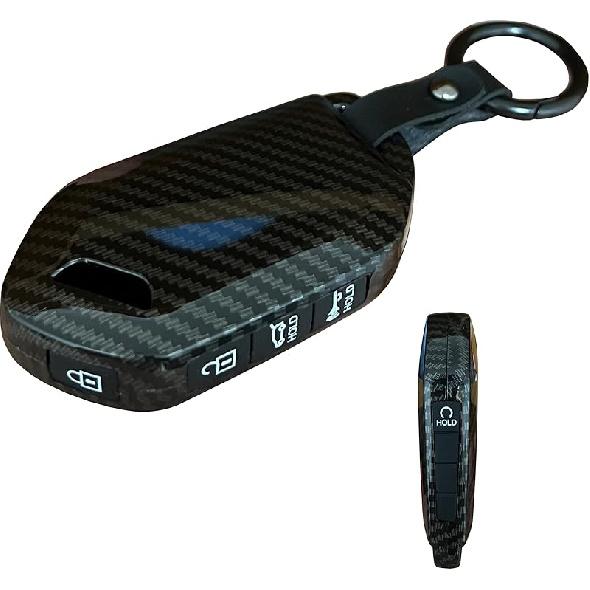 Car ABS Plastic Key Fob Cover Silicone Button Key Shell Fit for Kia Key Protective Cover Fit for 2023 2024 2025 Kia Telluride Sorento (Black)