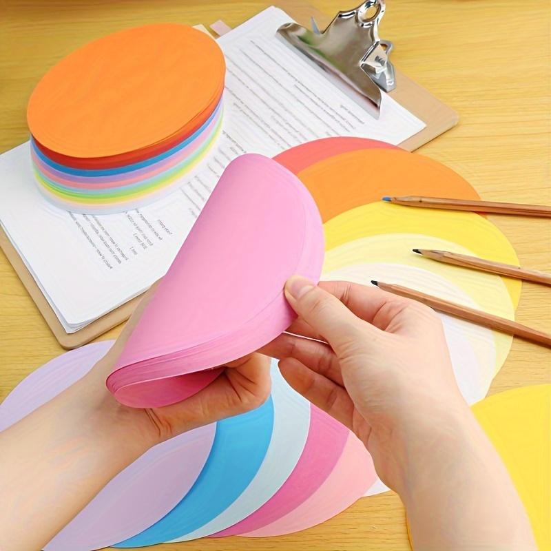 500/1000 Sheets/Set, 10 Vibrant Colors Handmade Paper Pack, Thick Round Cardstock Suitable for DIY Origami, Graffiti Art, and Decorative Projects