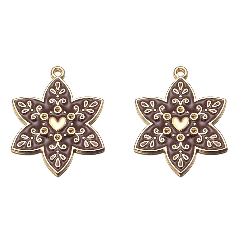 6Pcs Alloy Drop Oil Necklace Pendant Mushroom Tree Flower Shaped Charm Pendant For DIY Exquisite Earrings Accessories Wholesale