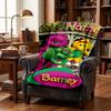 Custom Name Barney Flannel Blanket Throw Blanket Soft Warm Sofa Bed Camping Home Decor Unique Christmas Gift