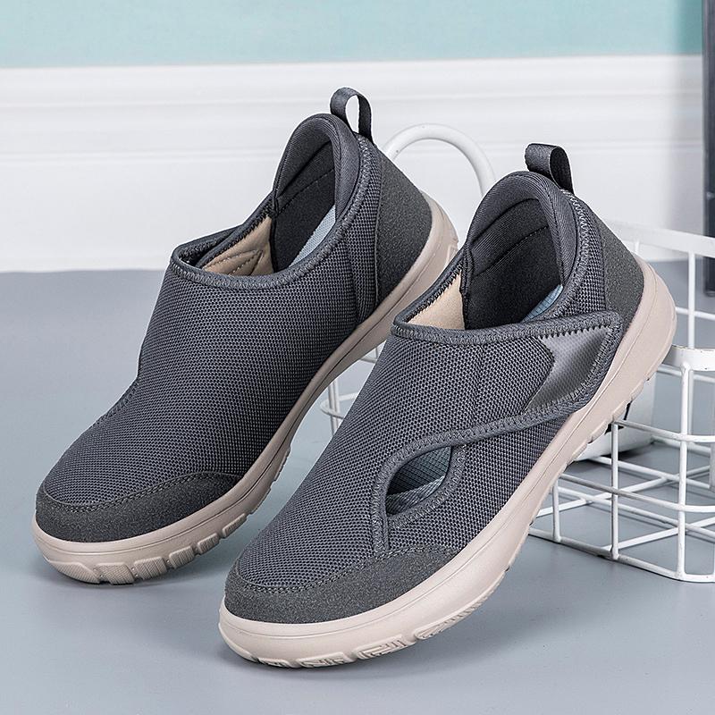 Diabetická obuv Široká vycházková obuv s nastavitelným zapínáním Lehké edémové tenisky Protiskluzové tenisky na suchý zip pro seniory