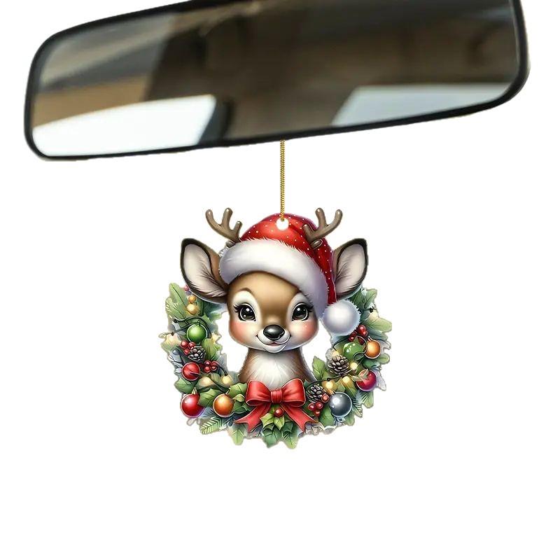 Christmas Cute Deer Festival Rearview Mirror & Backpack Pendant