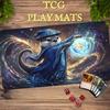 Magic Card Playmat Cute Otter Magician Anime TCG Play Mat Gathering Gaming Desk Mat MTG Non-Slip Durable Stitched Edge Mousepad