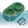 Large Capacity Stainless Steel Double Dog Bowl Removable Drinking Feeding Cat Bowl with Non-slip Mat Pet Food Storage Container