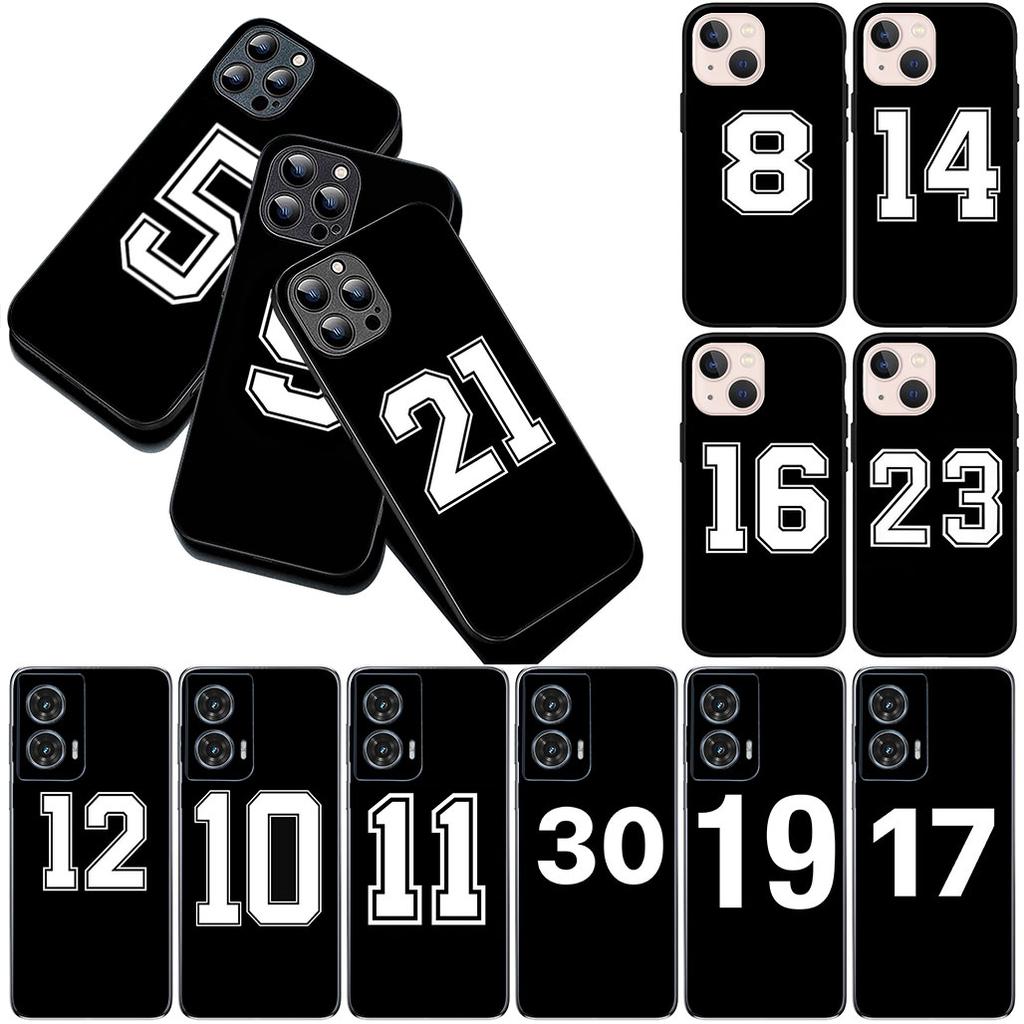 Casing for Motorola Moto G86 G57 G14 G34 G67 G84 G24 A54 G15 G17 Power Cover Phone Case Number Football Basketball Sport Lucky