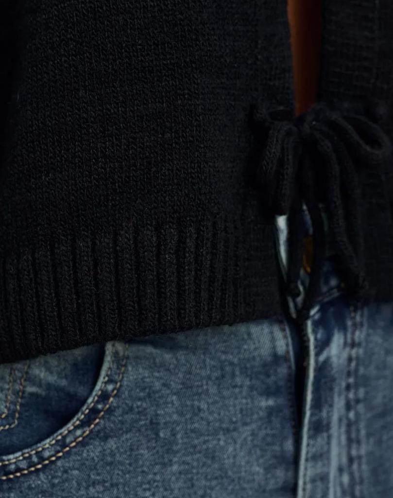 2025 Autumn/Winter European and American Women's Casual Loose Cardigan Tie Solid Color Knitted Sweater