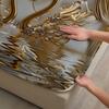 3pcs Gold Swan Couple Fitted Sheet 3D Printed Elegant Style For Couples Flat Sheet With 2 Pillowcases Bedroom Decoration