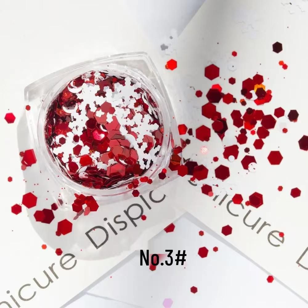 Christmas Nail & Face Glitter Stickers: White Snowflake Sequins for Makeup & Stage Décor