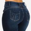 Mid Rise Pockets Buttons Fly Short Jeans Knee Length Stretchy Denim Shorts for