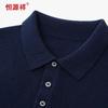 Hengyuanxiang Men's Pure Cashmere Turn-down Collar Sweater