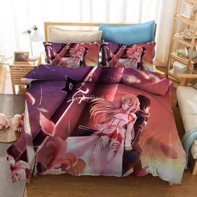 Sword Art Online Zestaw Pościeli 3d Zestawy Poszewek na Kołdrę Kołdra Pościel Twin Queen King Rozmiar Pojedynczy Wystrój Domu Moda Dzieci Anime