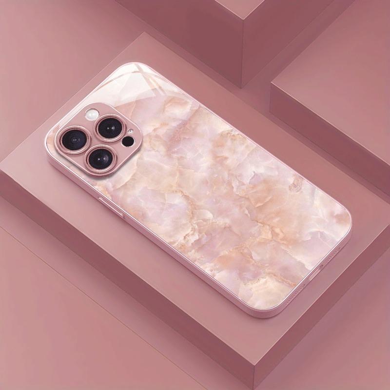 

Buttercream Gradient Pattern Pink Metallic Paint Glass Phone Case For iPhone 17 Air 17 16 15 14 13 12 11 Pro Max Plus 16E Cover iPhone 15 Pro Max