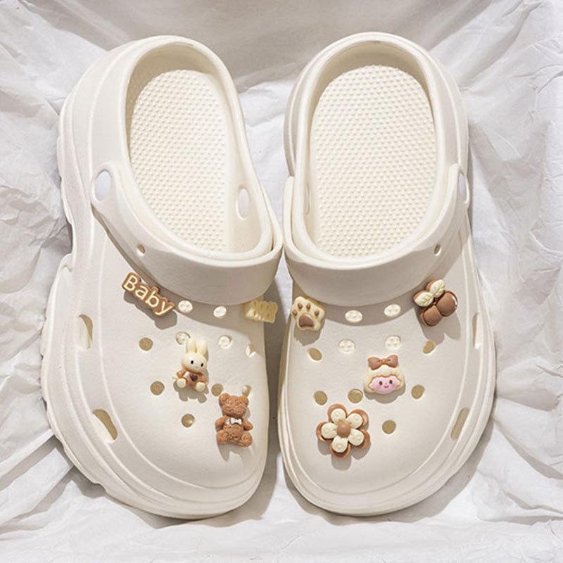 Women's Chunky Height-Boosting Odor-Resistant EVA Beach Sandals - Trendy Summer Baotou Slippers