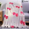 Glossy Cherry Cartoon Anime Print Flannel Blanket Soft Warm Throw for Kids Bedroom Sofa Bed Christmas Office Car