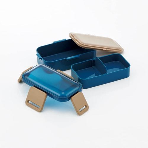 Skater Bento Box, Ocean Blue, 600ml, Antibacterial, Soft Filling, Domed Lid, Two Tiers, Women's, Made in Japan, PFLW4AG-A