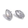 Yhpup Stainless Steel Cubic Zirconia Oval Daily Stud Earrings High Quality Polished Shiny Fashion Aesthetic Jewelry Waterproof